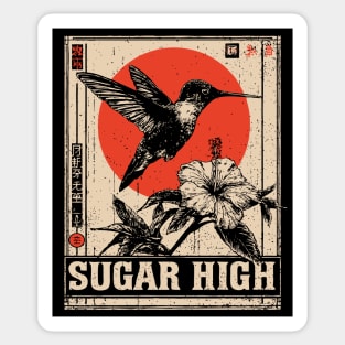 Sugar High Bird and Flower Art Print Sticker